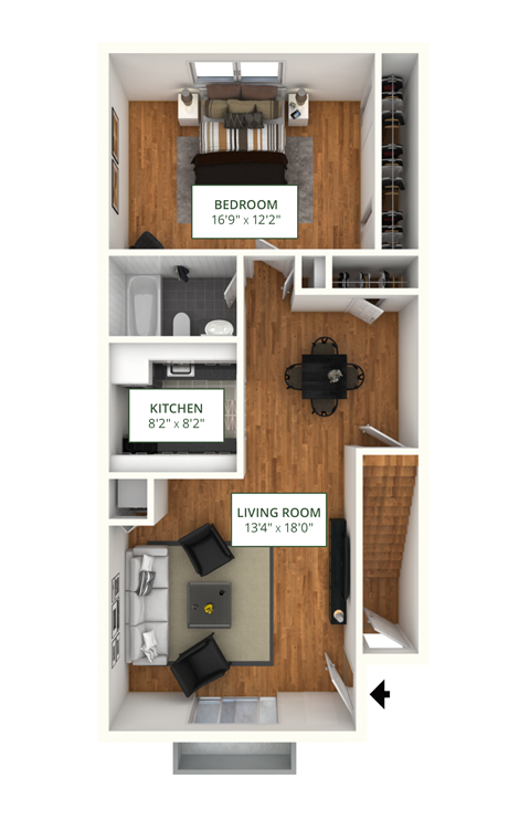 BE FL 1Bed 1Bath FloorPlan at Atlantic Pointe Apartments, Atlantic Highlands, NJ 07716